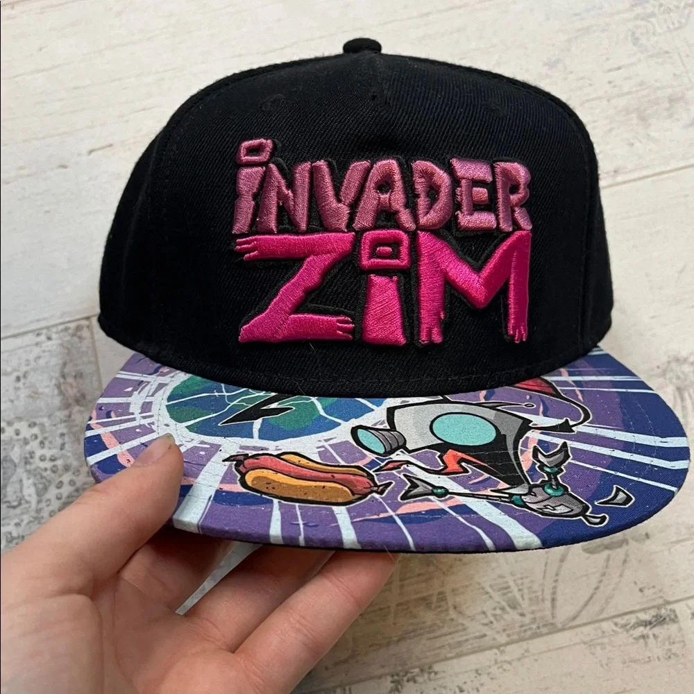 Hot Topic Invader Zim Gir With Hotdog Flat Brim Hat